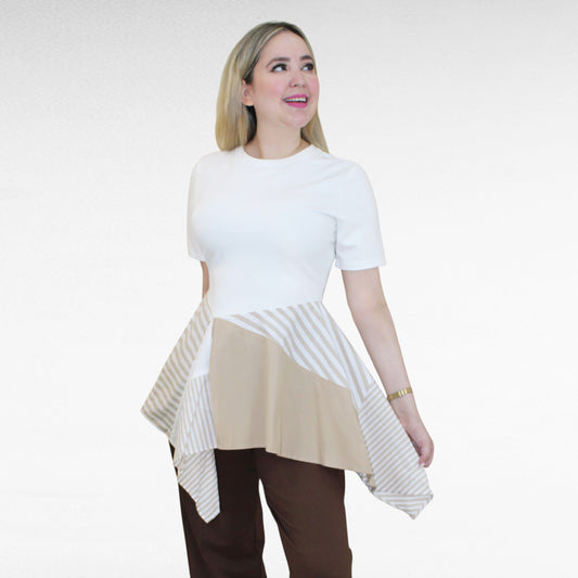 BLUSA CORTE DIAGONAL LINEAS