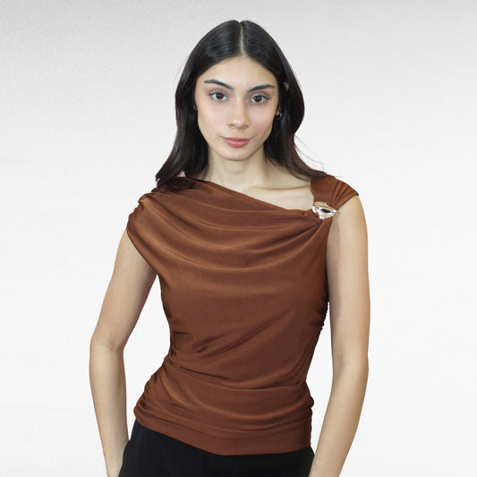 BLUSA MODA DETALLE EN HOMBRO