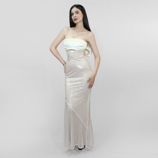 VESTIDO LARGO MOÑO