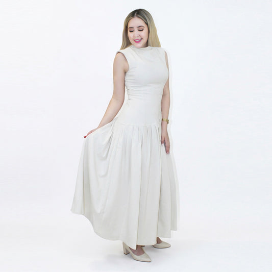 VESTIDO LARGO CORTE ASIMETRICO